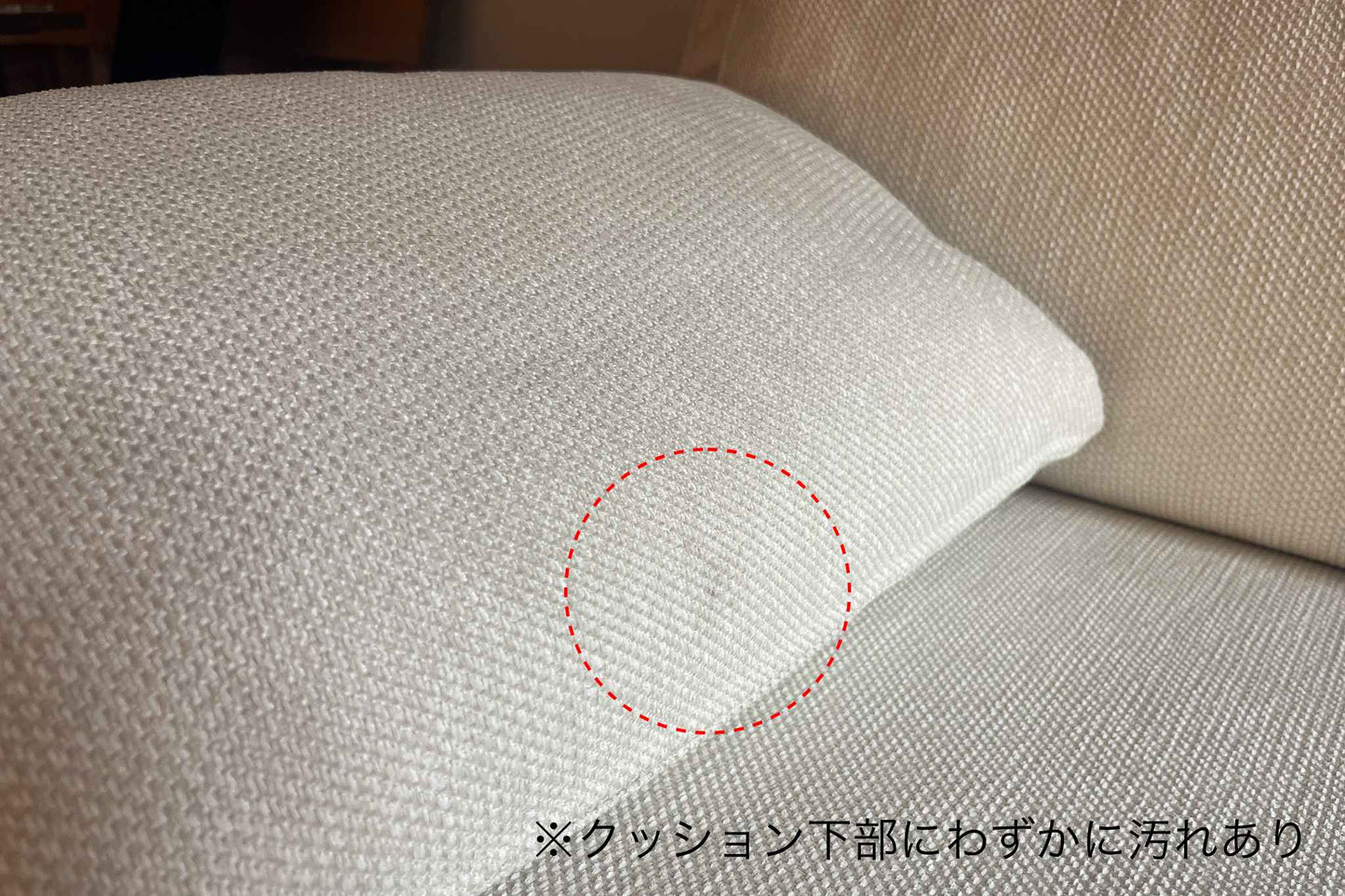 クッション部分写真(わずかに汚れあり)
