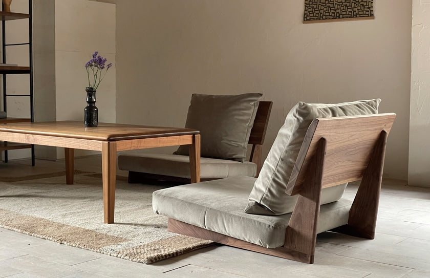 RODEA floor sofa 1P walnut(シーン)