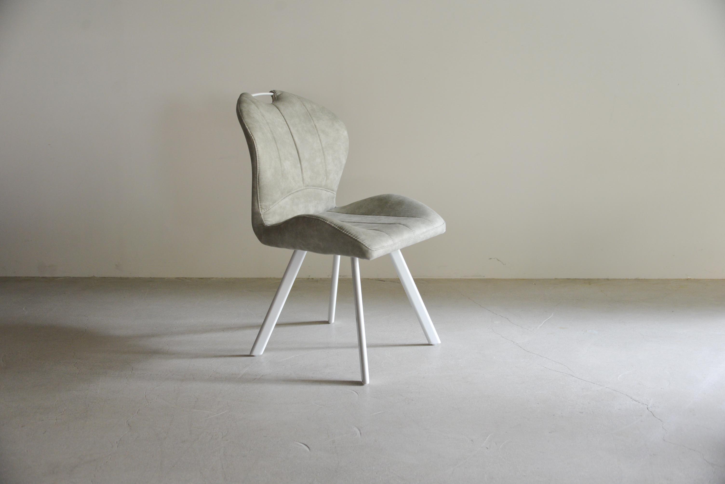 ホワイト脚×レザー調ファブリックが上品なチェア｜BWチェア ※2脚