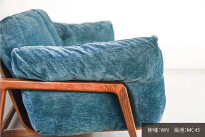 ナギソファ（木部ウォールナット・張地MC45）横から