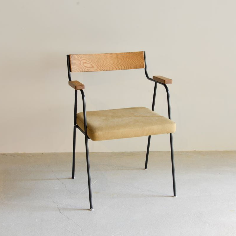 ラズルチェア02　（木部コナラ、張地キャンバスベージュ）