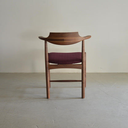 シズクルチェア（ウォールナット・背面）